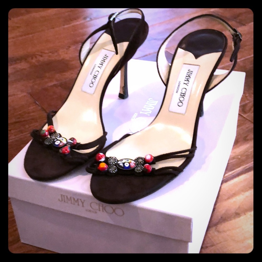 Brown suede Jimmy Choo heels